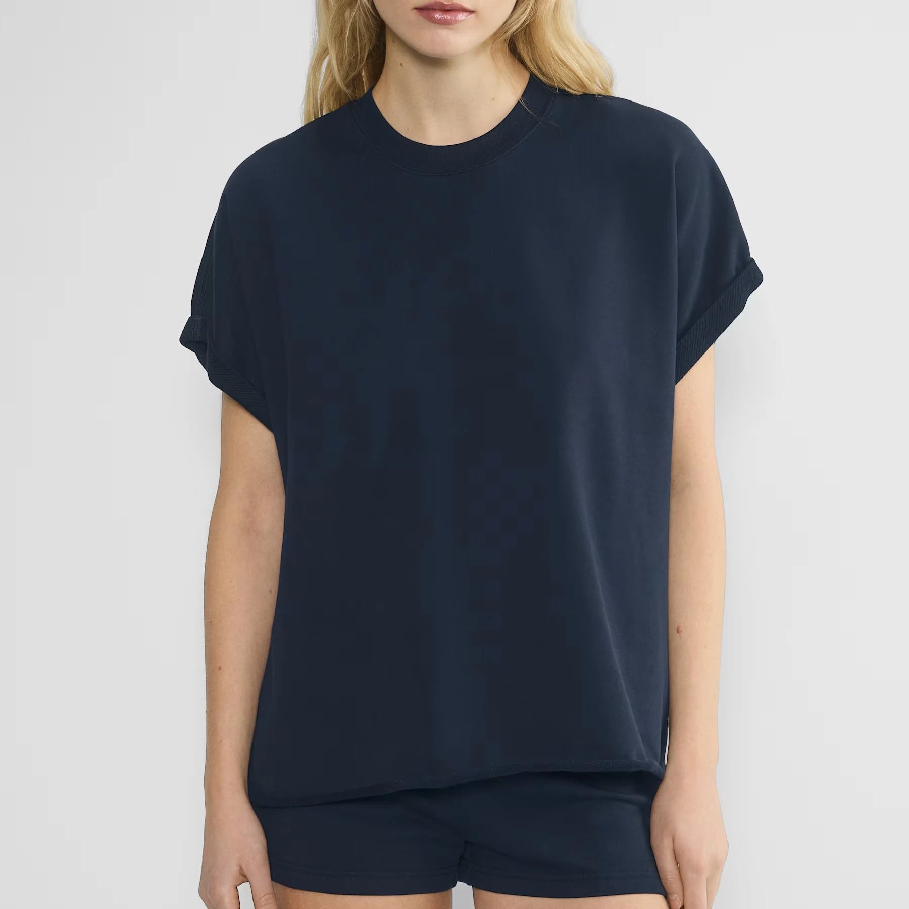 Summer New Style Women's Soft 100% Cotton Terry Fleece T Shirts Crew Neck Blank T Shirts