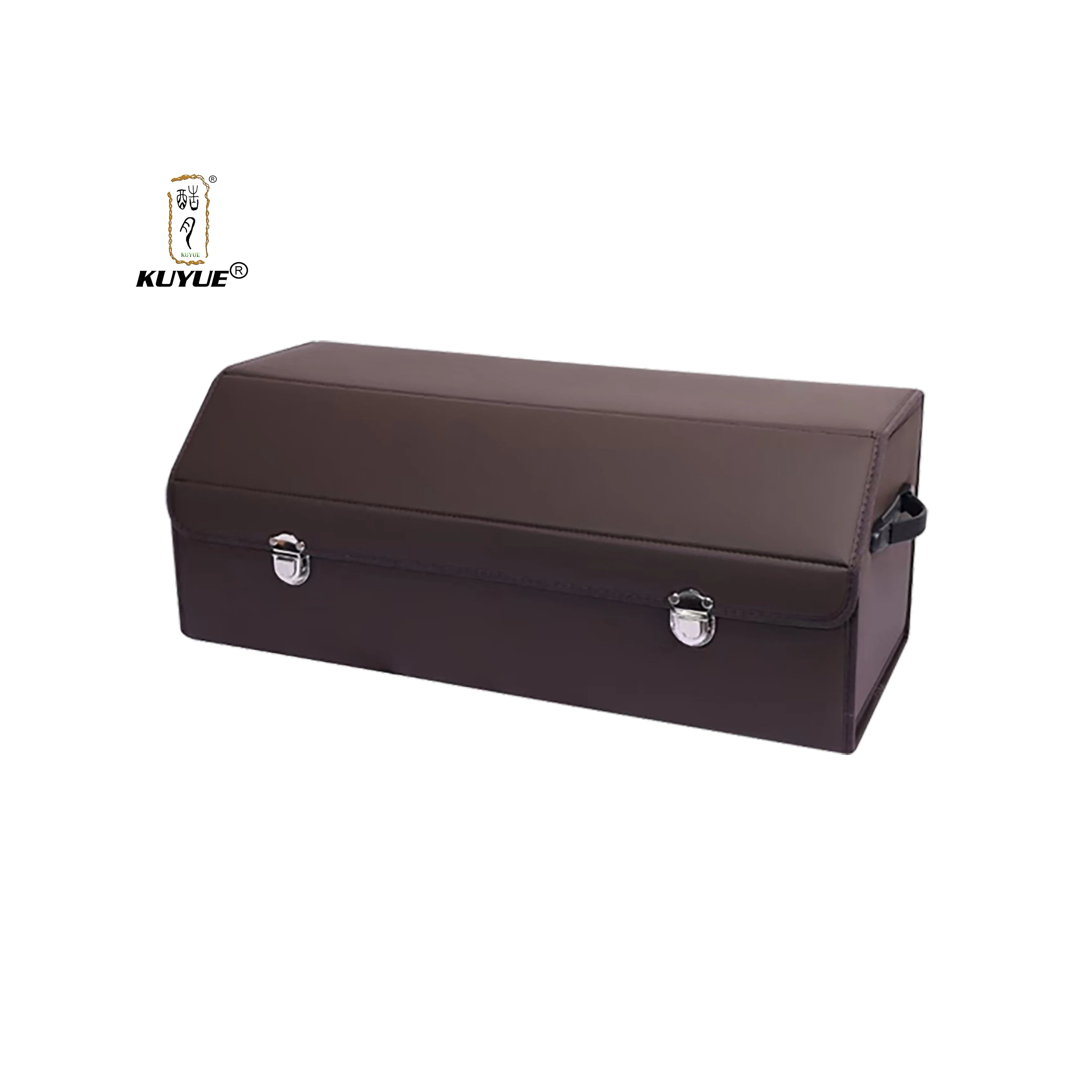 KUYUE Artificial Leather Car Trunk Organizer Large Capacity Soft Car Organizers and Storagefoldablewith Lip for Car SUV/Jeep