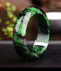 Top Grade Jewelry Crystal Natural Rubies Zoisite Jade Bangle Bracelet 51-62 MM Noble Gemstone Bangle for Women's