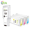 OCBESTJET 300ML and 130ML for HP 728 Ink Cartridge Full With Ink With Chip for HP DesignJet T730 T830 Printer