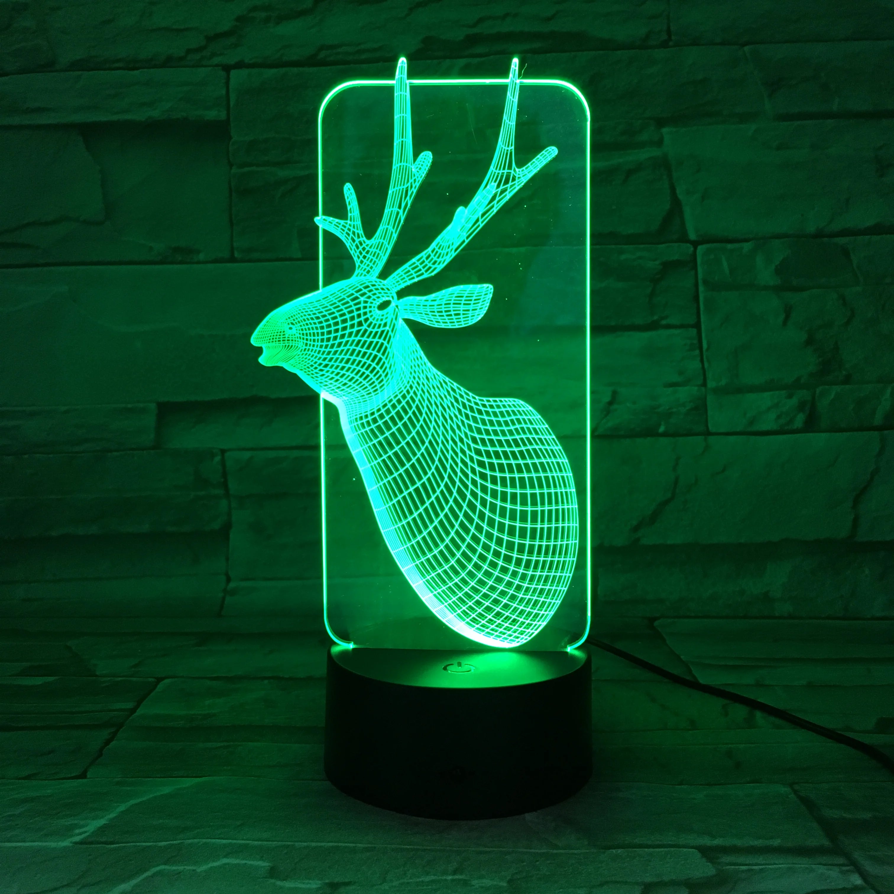RGB 3D Led Lamp 16 Color Changing Acrylic Night Light  Deer Shape Desk Table Lamp  Mini Led Lights with CE  Certificated