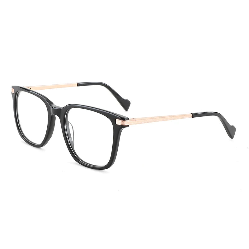 YC Black Computer and Gaming Smart Phone Metal Alloy Anti Blue Light Block Glare Blocking Ray Acetate Glasses
