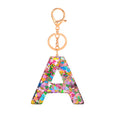 Great Price New Letter Keychains Colorful Love Heart Sequins Resin Key Chain English Alphabet Keyring  Hot Sale on Line
