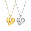 Custom Waterproof 18K Gold Plated Stainless Steel Jewelry Trendy Irregular Heart-Shaped Pendant Necklaces for Women Geometric