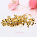 2/3/4/5/6/8/10mm 14k Rose Gold Silver Golden Spacer Bead Brass Loose Metal Beads DEE.LUN Brand Bracelet Necklace Jewelry Making