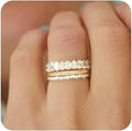 Creative Personalized Gold and Diamond Stackable Three-Piece Engagement Ring Set for Women 3pcs Row Diamond Zircon Silver Ring