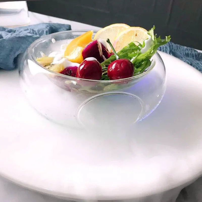 Creative Customized Handmade High Borosilicate Glass Artistic Conception Bowl Molecular Cuisine Tableware Dry Ice Smoking