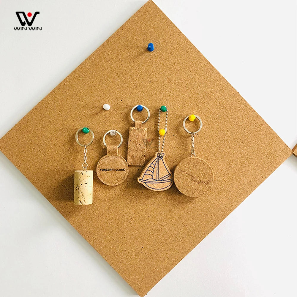 2026  New Trend Custom Logo Sublimation Cork Floating Key Chain Gift Key Ring