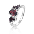Abiding Flower Ring 925 Sterling Silver Jewelry Natural Garnet Stone Fashion Classic Wedding Ring Women for Bridal
