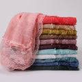Sharut New Fashion Lace Feather Cotton Hemp Headband Hijab Scarf  Muslim Women Sunscreen Shawl Hijabi Scarf