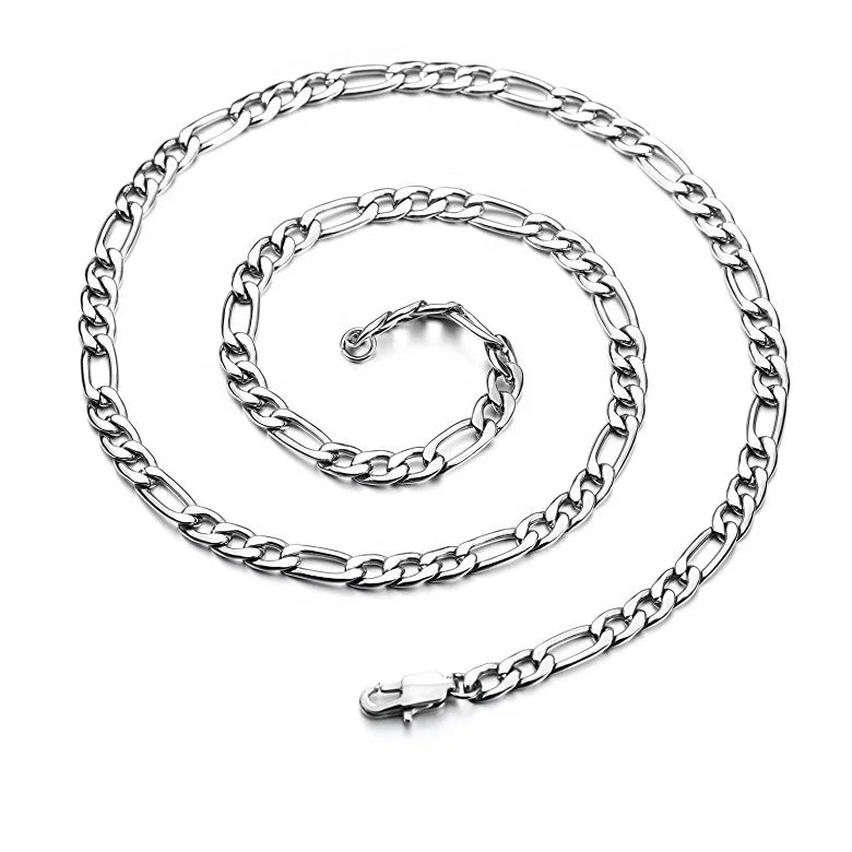 Custom Trendy 925 Sterling Silver Women's Figaro Chain 18K Gold Plated Fine Jewelry 925 Pendant Necklace for Weddings Engagement
