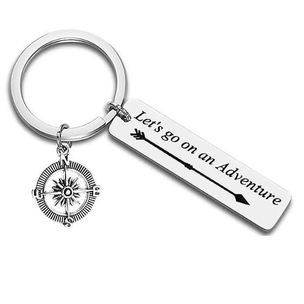 Inspirational Gift Keychain the Adventure Begins Moving Keychain Gift