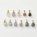Popular Drop Natural Stone Necklace Jewelry Pendant Raw Gemstone Crystal Accessories Quartz Birthstone Charms Pendant