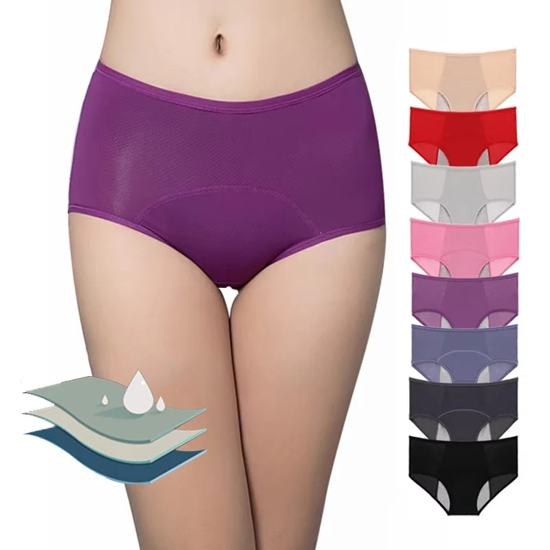 Factory Supply Breathable Cotton Nylon Women Period Panties Menstrual Plus Size Leak Proof Period Underwear