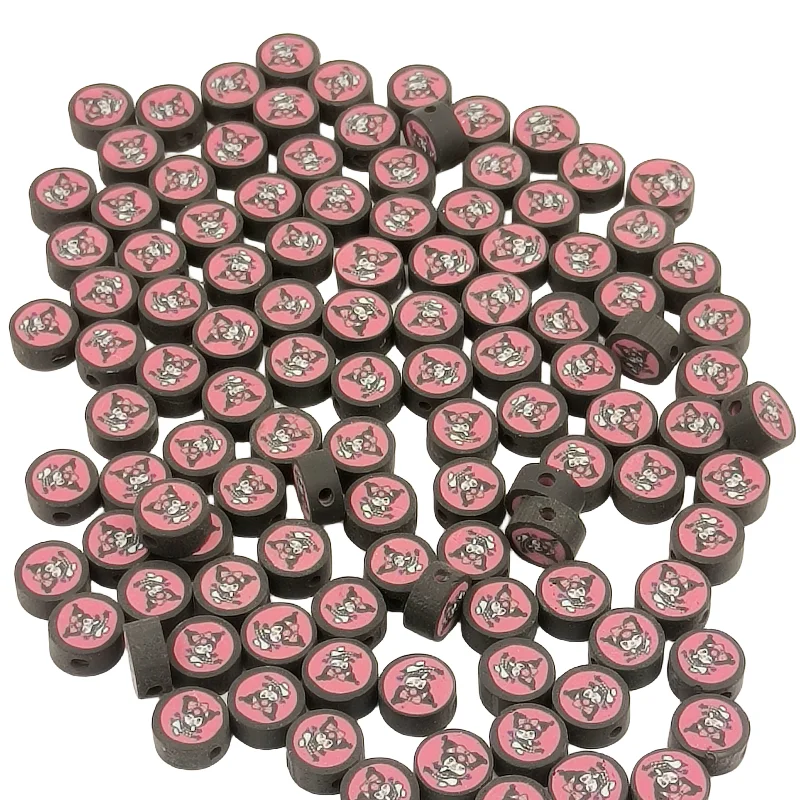 10mm Cartoon Elf Pattern Polymer Soft Clay Slice DIY Necklace Bracelet Earring Accessories Loose Beads