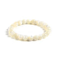White Shell Mother of Pearl Bead Stretch Bracelets Classic Stretch Strand Pearls Bracelet Jewelry for Women and Girls