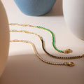 J&D Designer Jewelry Stainless Steel 18K Gold Bracelet Colored Rhinestones Claw Chain Bracelets Women