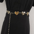 Women's Fine Metal Waist Chain Heart-Shaped Dress Accessory with Comfortable Metal Belts