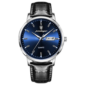 POEDAGAR 832 Watch Top Brand Leather Band Watch 30m Waterproof Luminous Date Clock Sport Watches Mens Quartz Wristwatch
