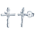 925 Silver Rose Twine Cross Style Zircon Earring Fashionable Design Gold Plated for Anniversary Party Gift