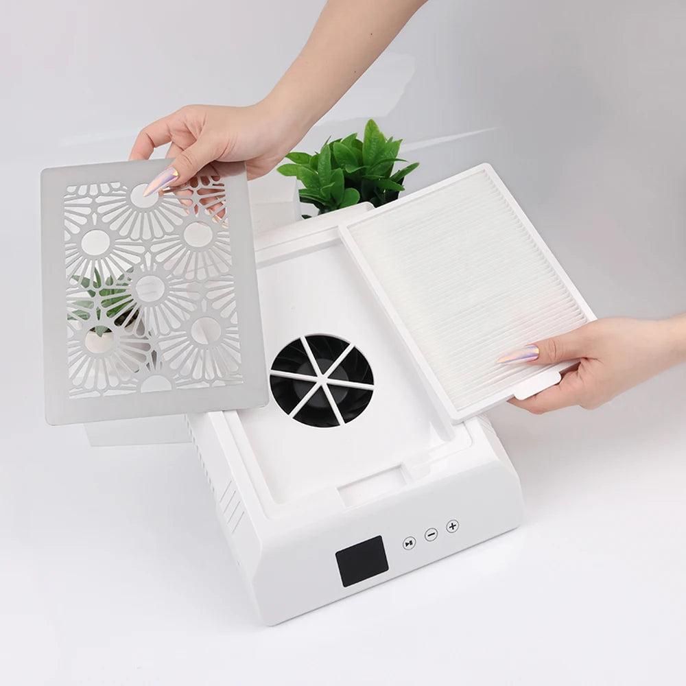 85W Nail Beauty Salon Extractor Aspirator 100% Recycled Powerful Nail Art Dust Vacuum Cleaner Suction Collector