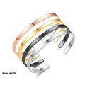 Simple Fashion Titanium Steel Open Cuff Bracelet DIY Stainless Steel Trendy Hand Jewelry for Casual Hip Hop Personality