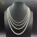 Best Selling 2mm-6.5mm Hiphop Moissanite Necklace Men Women Children Unisex 925 Silver Moissanite Tennis Chain with GRA