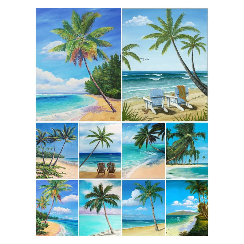 5D Diamond Painting Diamond DIY Full Drill Kits Wholesale DIY Rhinestone Embroidery Cross Stitch Mosaic for Home Decor Seascape