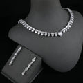Luxury CZ Zirconia Necklace and Earring Sets Wedding Bridal UAE Dubai Jewelry Sets for Women Party