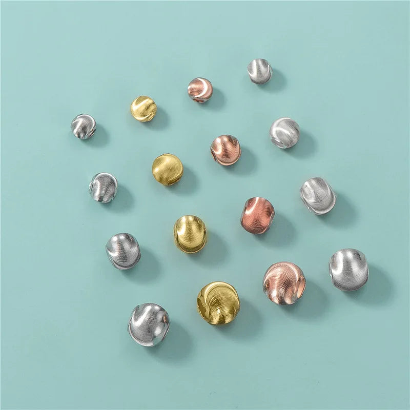 5mm 6mm 7mm 8mm Gold-plated 925 Sterling Silver Shiny Cut Cat's Eye Charm Beads Round Spacer Beads for Jewelry Making Supplies