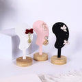 Factory Direct Wooden Base Iron Art Ear-shaped Earrings Display Racks Metal Pendant Ear Nail Storage Stand Jewelry Rack for Shop