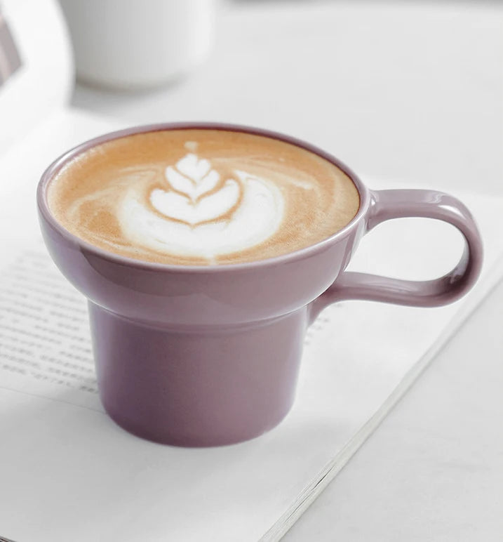 Custom LOGO Home Office 350ml Unique Ceramic Coffee Espresso Mug Latte Tea Cup With Handle