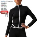 Premium Sense of Colour Collision Sports Yoga Jacket Quick-Drying up Long-Sleeved Jacket Fashion Outdoor Fitness Clothing Tops