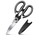 8" Premium Kitchen Shears - Ultra Sharp Stainless Steel Blades - Multipurpose Scissors for Cutting Herbs Meats Poultry