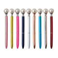Popular Design Crystal Pearl Pen Wedding Gift Promotional Advertising Metal Ball Pen Pearl Top 1.0mm Writing Width Sports Logo