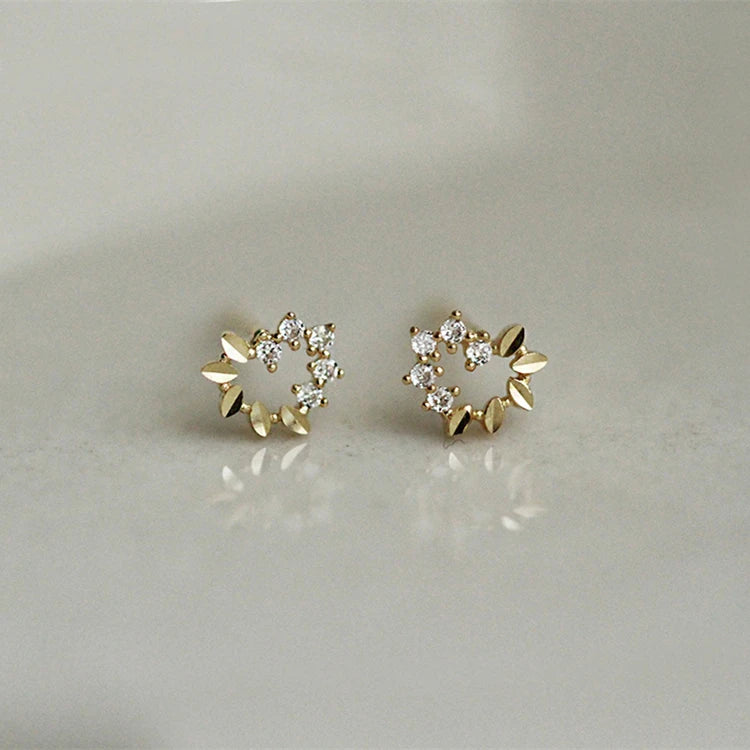 Earrings Women Jewelry Batch Flower Olive Leaf Earrings Tiny Heart Earrings