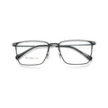 Vintage Titanium Aluminum Eyewear Elastic Temples Square Eyeglass Frames Manufactured for Diamond Face Elegant Vintage Style