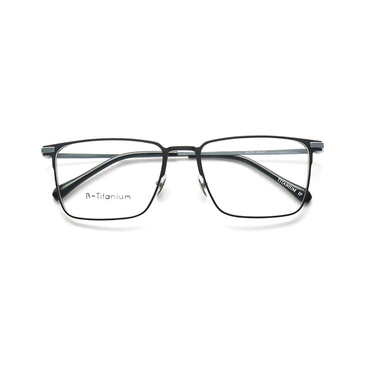 Vintage Titanium Aluminum Eyewear Elastic Temples Square Eyeglass Frames Manufactured for Diamond Face Elegant Vintage Style