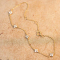 Dainty S925 Silver Plated 18K Gold Plated Four Leaf Full Star Bracelet Simple Zirconia Sterling Silver Women's Bracelet