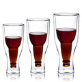 Wholesale Creative Borosilicate Beer Glass Clear Double Wall Insulated Pub Mugs Beer Bottle Upside Down Design Beer Glasses