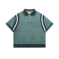 Custom Logo Striped Polo Shirt Luxury Boxy Fit Contrast Design PE Uniform Polo Wholesale