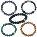 2022 New Arrival Popular Beads Bracelet 8mm Tiger Eye Stone Agate Volcanic Stone Football Bracelet for Women Girls