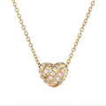 LOZRUNVE Custom Jewelry 925 Sterling Silver Elegant Pave Diamond CZ Heart Pendant Necklace