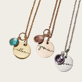 Hot Selling Stainless Steel 12 Months Pendant Necklace Birthday Flower and Birthstone Necklace for Best Friend