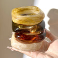 New Color Halo-dyed Resin Square Hand Jewelry Gift Bracelet Irregular Chunky Women Acrylic Bangles MegaBDM