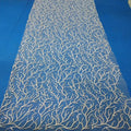 Fashion Bridal Fabric Luxury Embroidery Beads Sequins Lace  Mesh Fabric for Wedding Dress