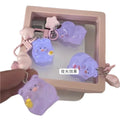 Luminous Jelly Pig Keychain Pink Piggy Keychain Cartoon 3D PVC Key Chains Star Charm Keyring Pendant Gift Resin Animals Keychain