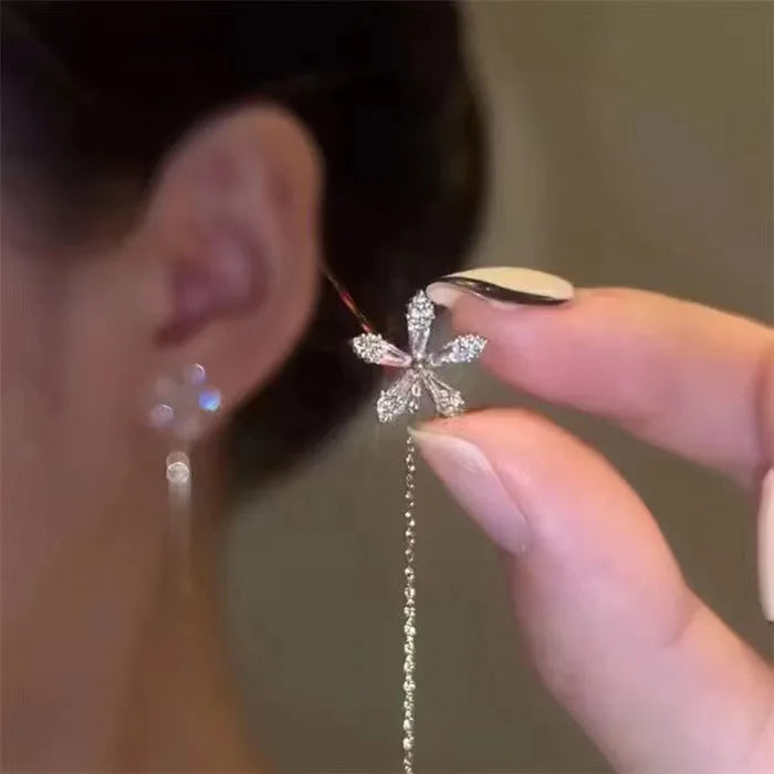 2022 Zircon Flower Stud Earrings Temperament Party Earing Women Fashion Jewelry Earrings
