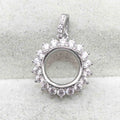 Sterling Silver 8mm/10mm Semi Mount Pendant Empty Frame Support Blank Claws Setting S925 Base Without Center Stone for DIY Inlay