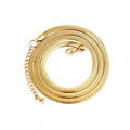 Stainless Steel Flat Choker Necklace Gold Plated Men Gift Jewelry Various Length Waterproof Filmy DIY Snake Chain Necklace